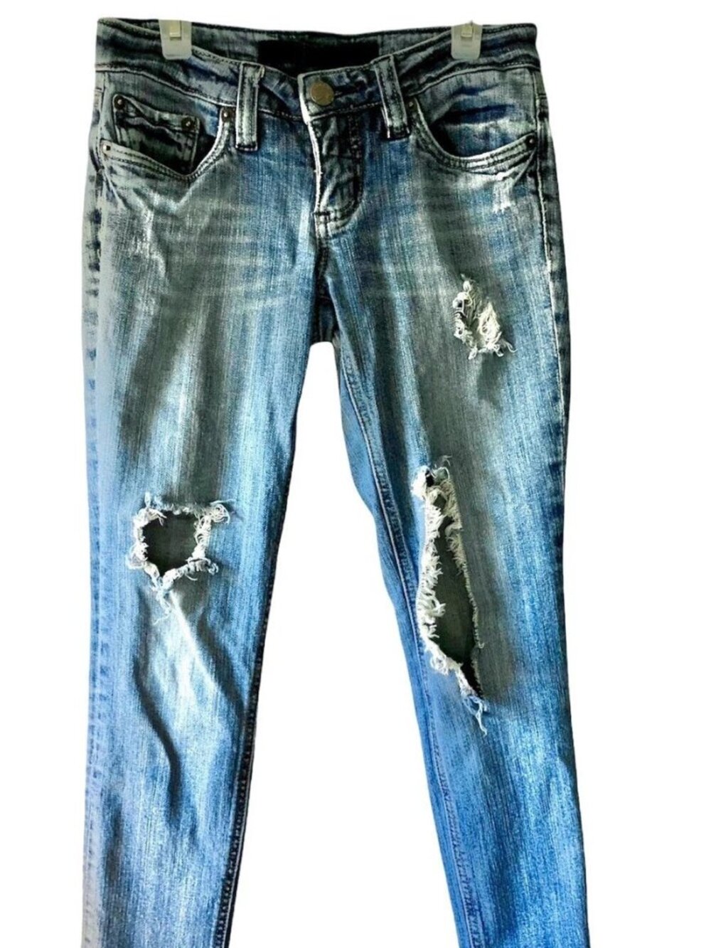 Refuge Distressed Stretch Low Rise Denim Jeans Youth Girls Petite Women Size 1S